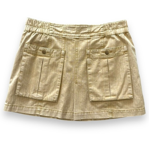Free People Mini Skirt in “Gold Dust” Color with Front Pockets - Size 12 - Picture 2 of 9
